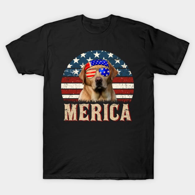 Labrador American Flag | Vintage | 4th of July T-Shirt by boltongayratbek